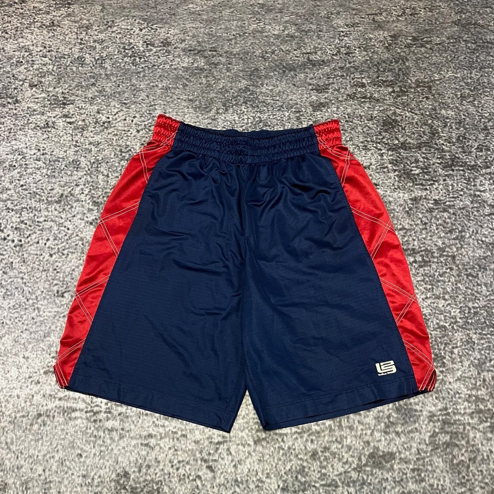 Vintage Nike Lebron James Basketball Shorts Mens XL‎ Blue Red Y2K